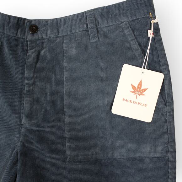 BOAST USA Mens 36 Patch Pocket Corduroy Short Blue NWT 7.5" Inseam - Picture 7 of 10